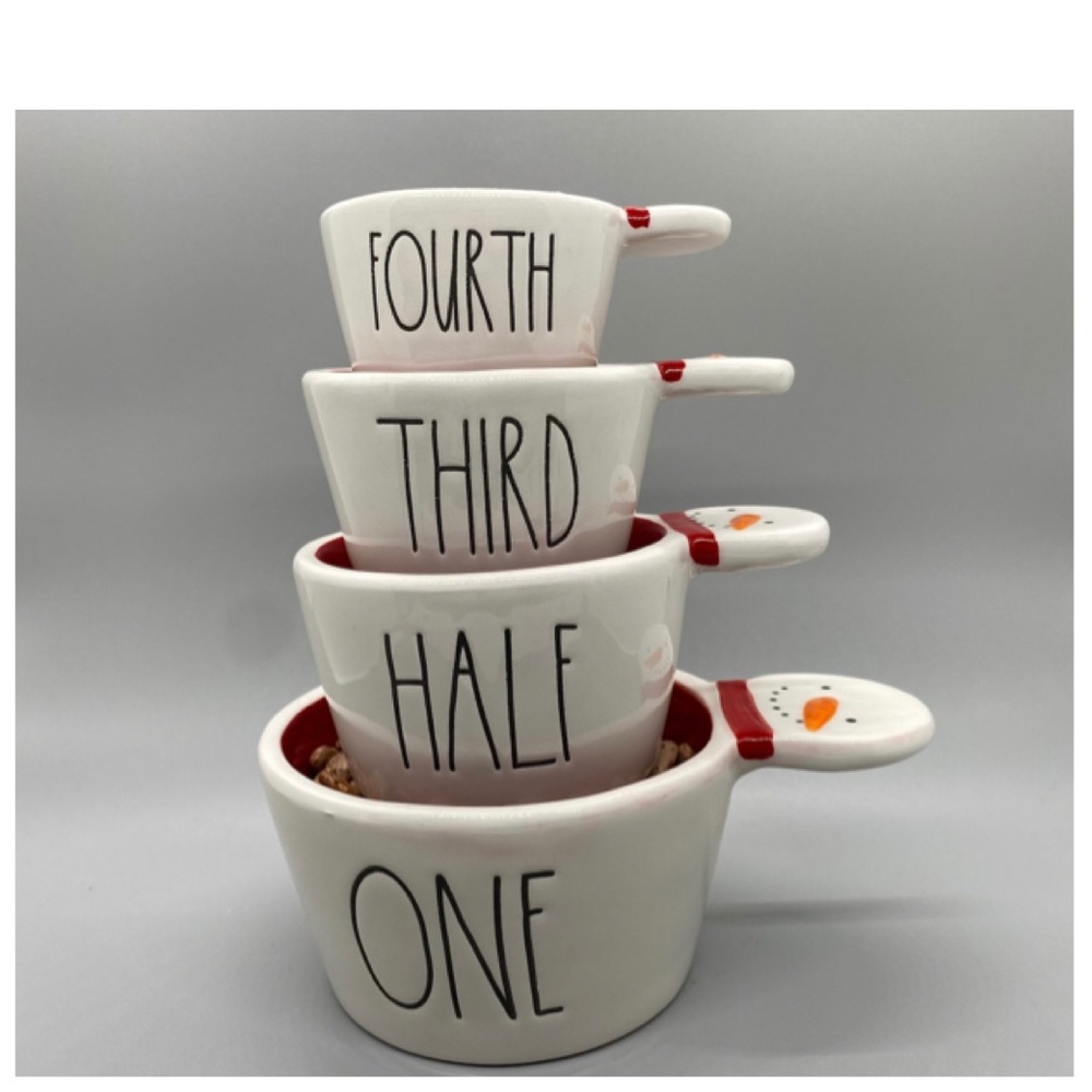 NEW Rae Dunn Snowman Measuring Cups Christmas Holiday Decor Baking Kitchen ☃️